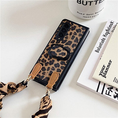 Luxury Cloth Wrist Strap Phone Case For Samsung Galaxy Z Fold 4