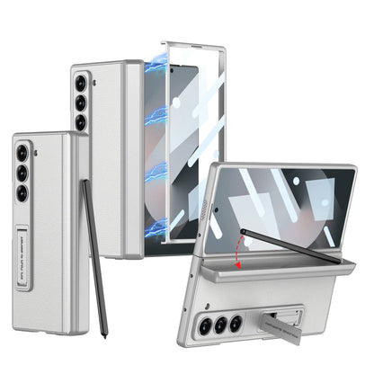 Leather Case with Hinge Protection & Pen Holder for Samsung Galaxy Z Fold 6