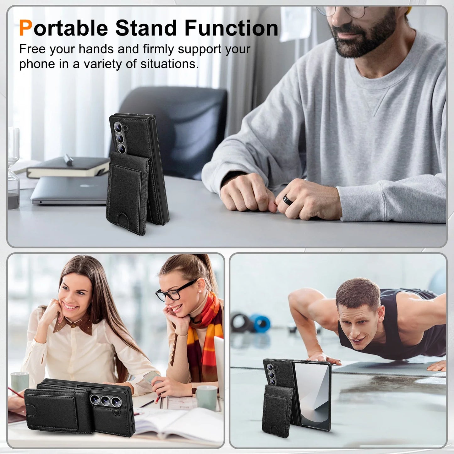 Leather Wallet Case with Screen Protector