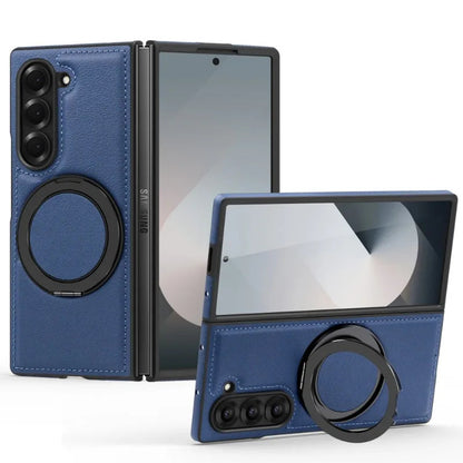 Leather Magnetic Ring Kickstand Case