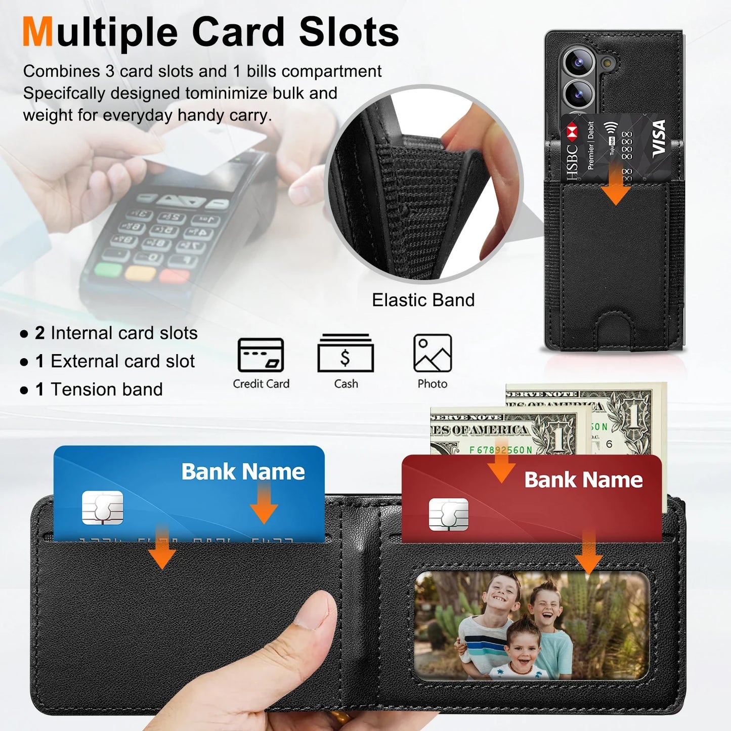 Leather Wallet Case with Screen Protector