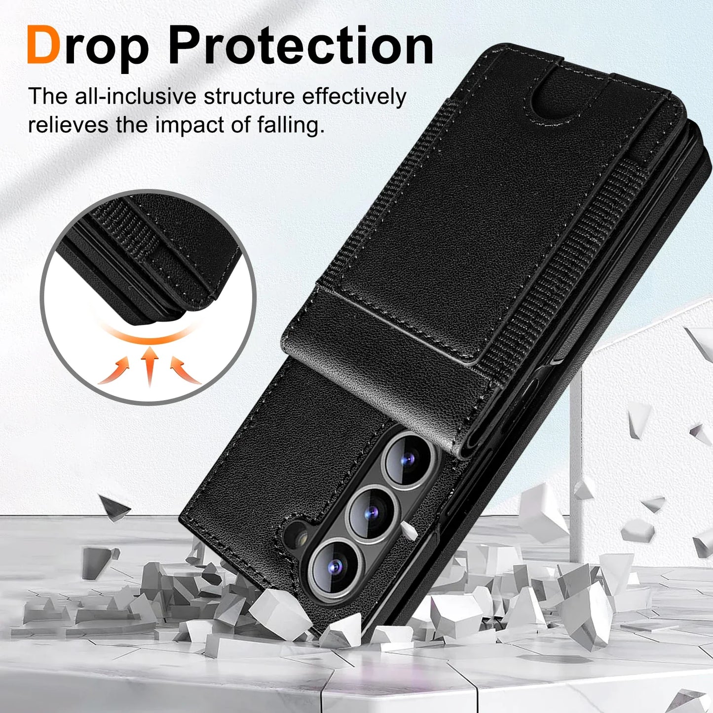 Leather Wallet Case with Screen Protector